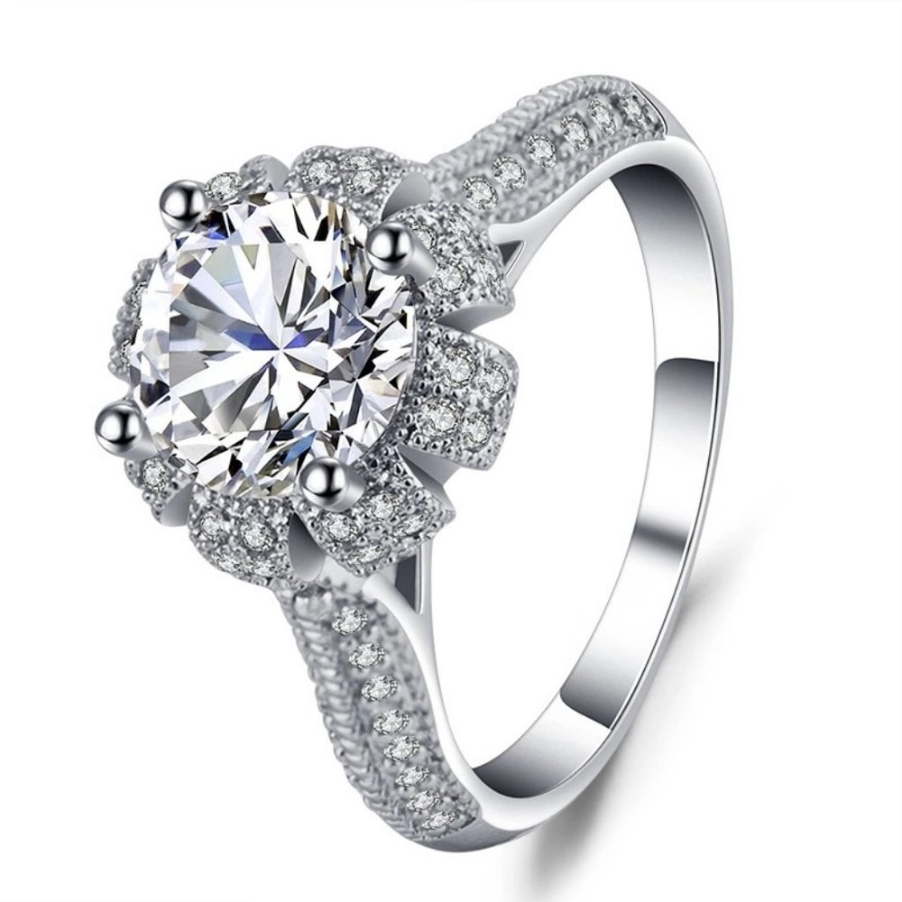 Explosion Jewelry Couples Rings Micro-inlaid Zircon Handmade Creative